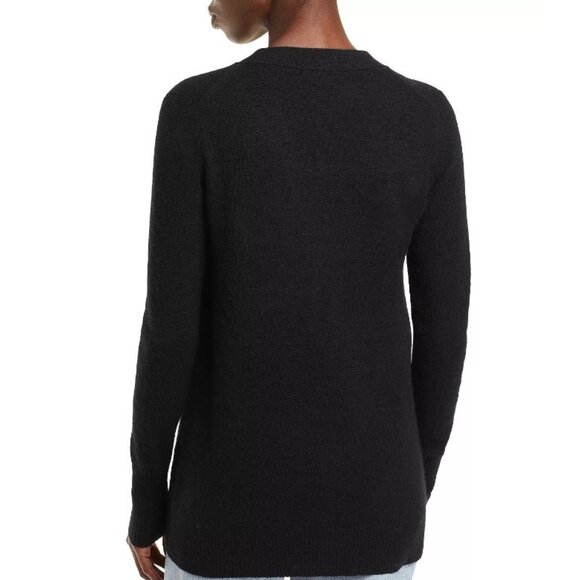 NWOT Like New C by Bloomingdale's 100 Cashmere Black Grandfather Cardigan Size M - Picture 3 of 8